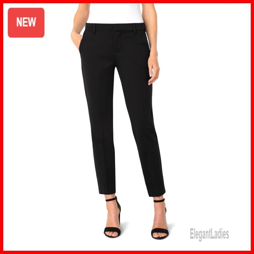 Super Stretch Ponte Knit Trousers, Mid Rise Slim Leg Work Pants